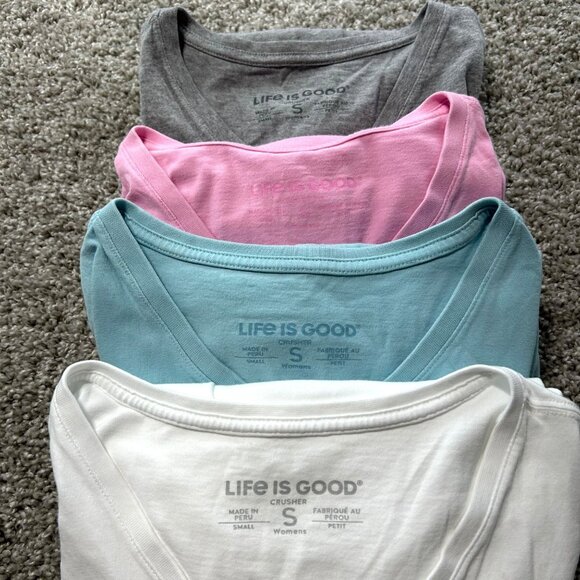 Life Is Good Womens  T-Shirts Bundle Of 4 Small V-Neck Casual Tops - Picture 8 of 9